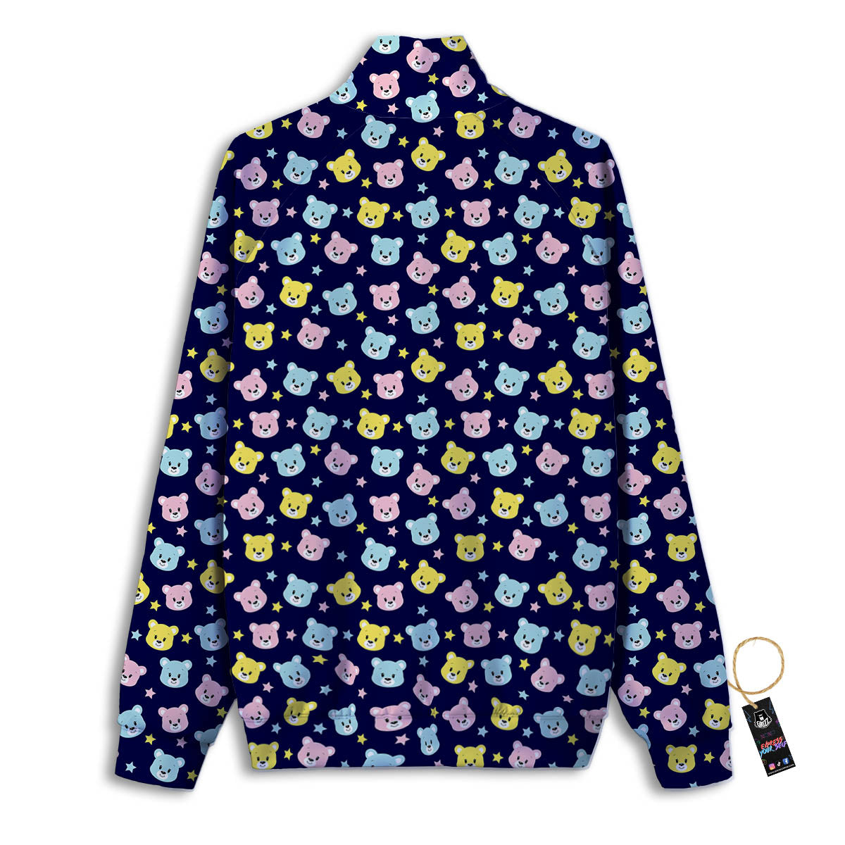 Teddy Bear Cartoon Print Pattern Track Jacket-grizzshop