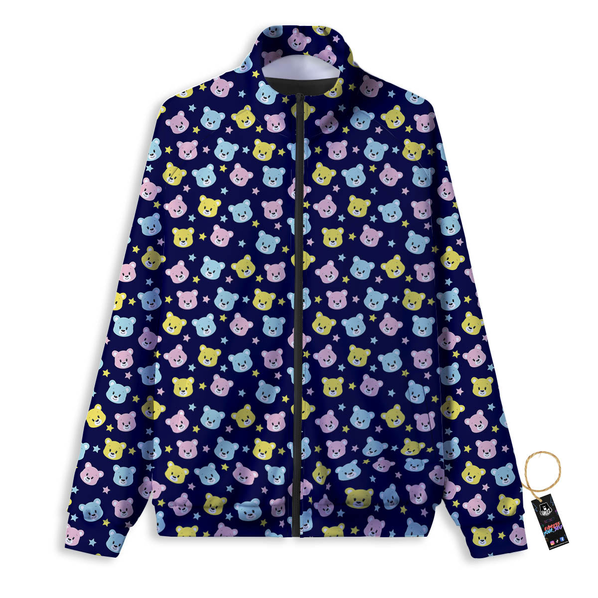 Teddy Bear Cartoon Print Pattern Track Jacket-grizzshop