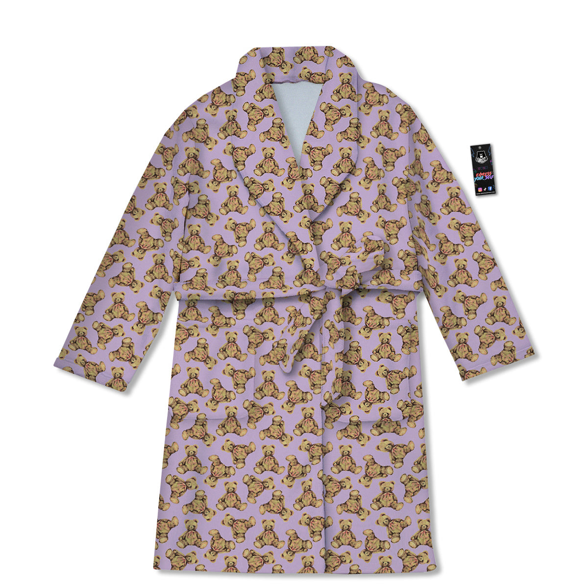 Teddy Bear Cute Print Pattern Bathrobe-grizzshop