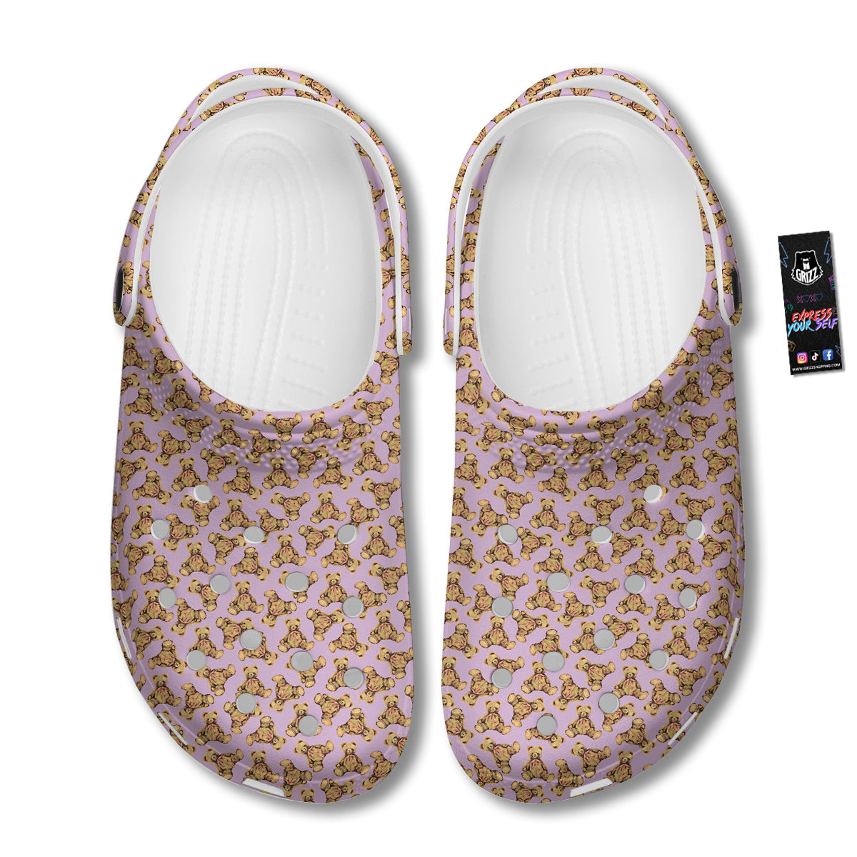 Teddy Bear Cute Print Pattern Clog-grizzshop