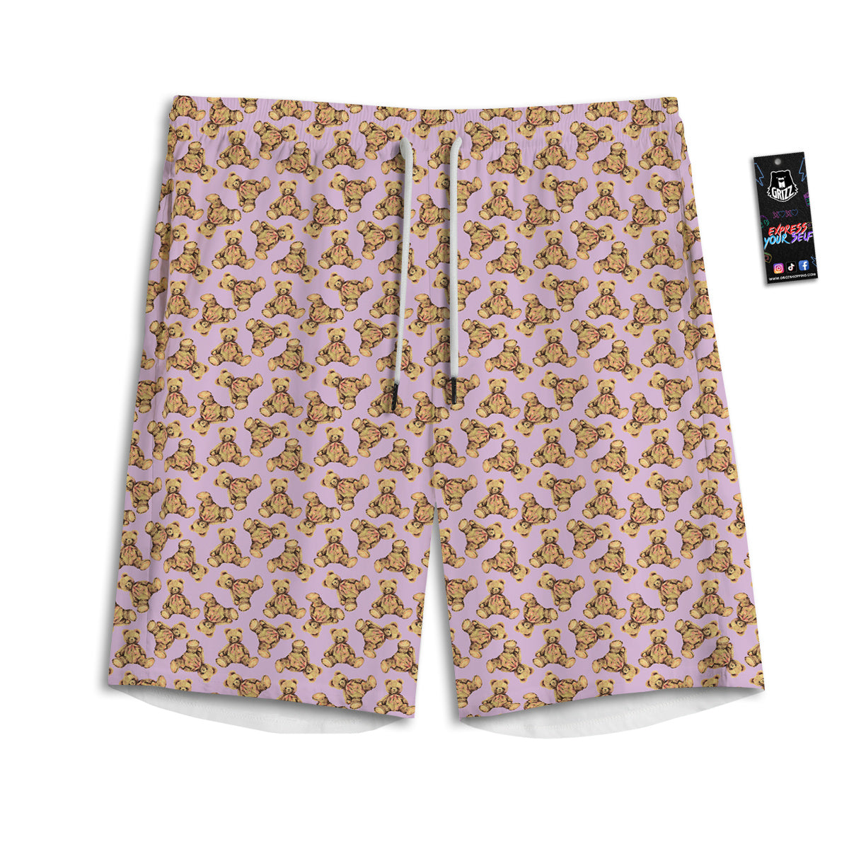 Tie Dye Yellow And Pink Print Men's Athletic Shorts