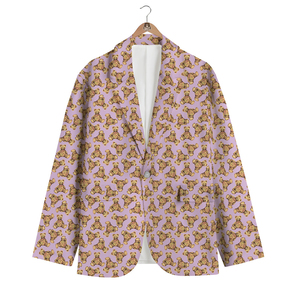 Teddy Bear Cute Print Pattern Men's Blazer-grizzshop
