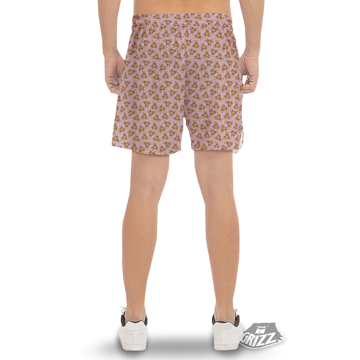 Teddy Bear Cute Print Pattern Men's Gym Shorts-grizzshop