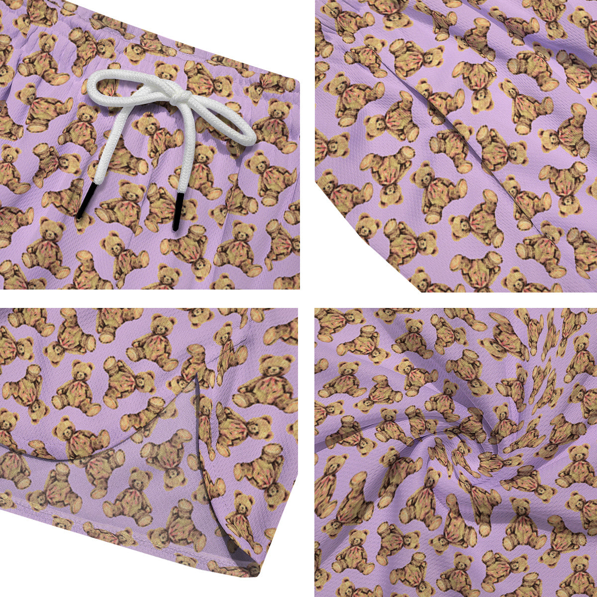 Teddy Bear Cute Print Pattern Men's Running Shorts-grizzshop
