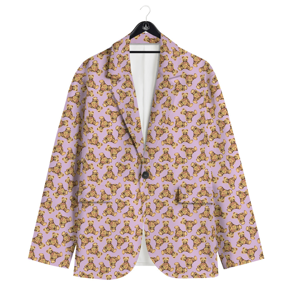 Teddy Bear Cute Print Pattern Men's Sport Coat-grizzshop
