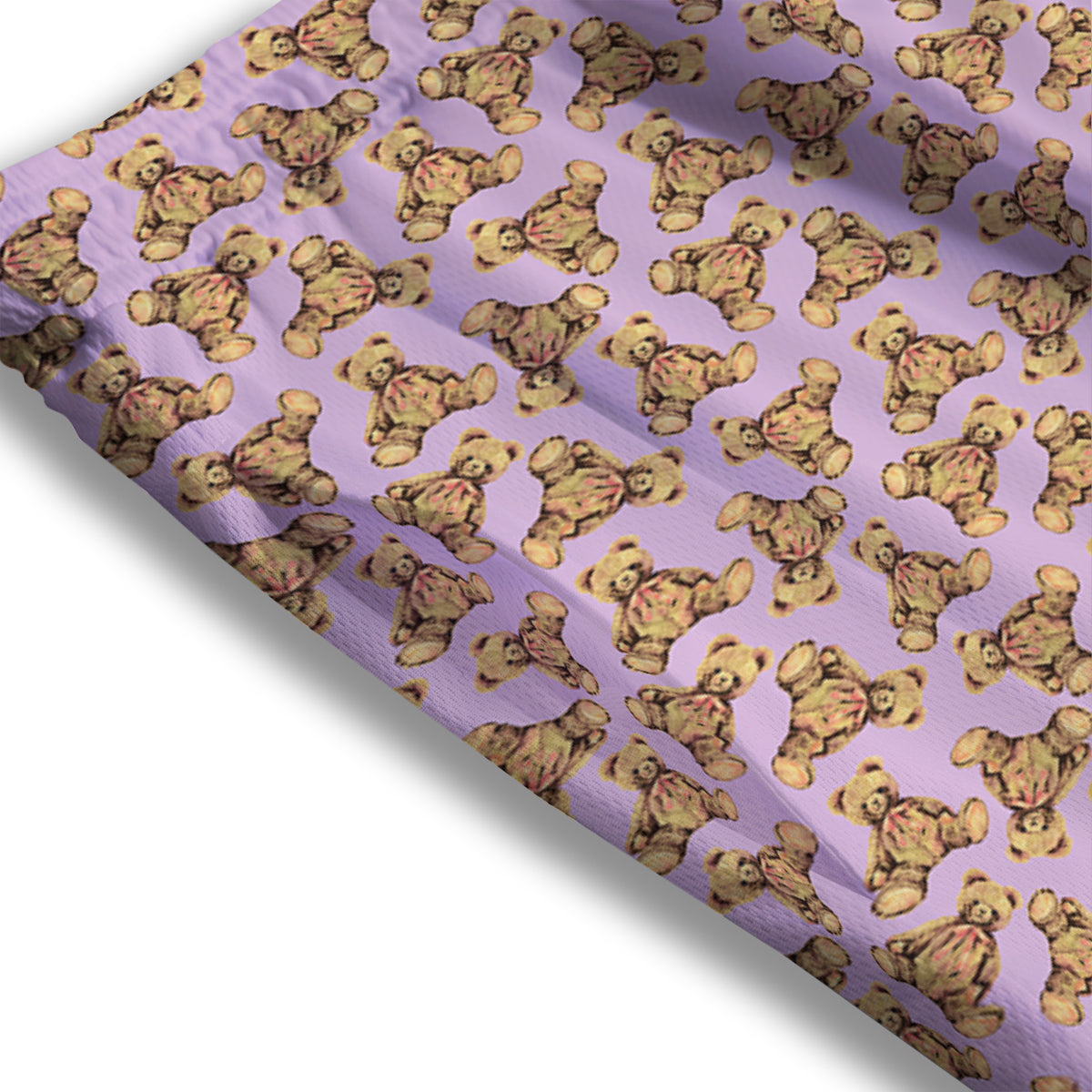 Teddy Bear Cute Print Pattern Mesh Shorts