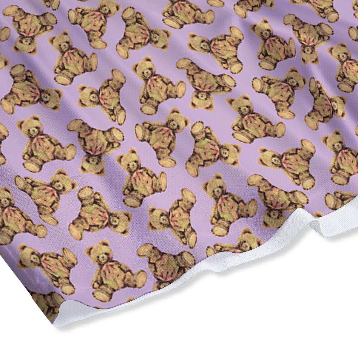 Teddy Bear Cute Print Pattern Mesh Shorts
