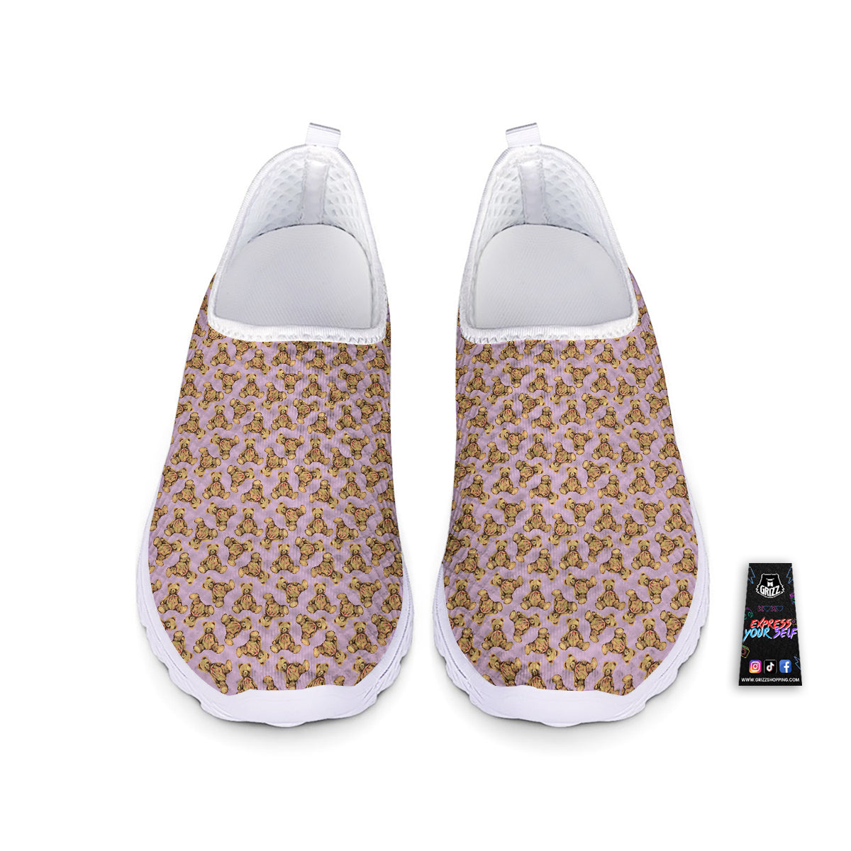 Teddy Bear Cute Print Pattern Nurse Shoes-grizzshop