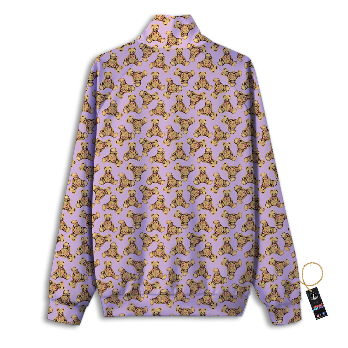 Teddy Bear Cute Print Pattern Track Jacket-grizzshop