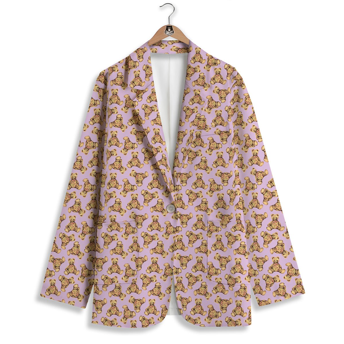 Teddy Bear Cute Print Pattern Women's Blazer-grizzshop