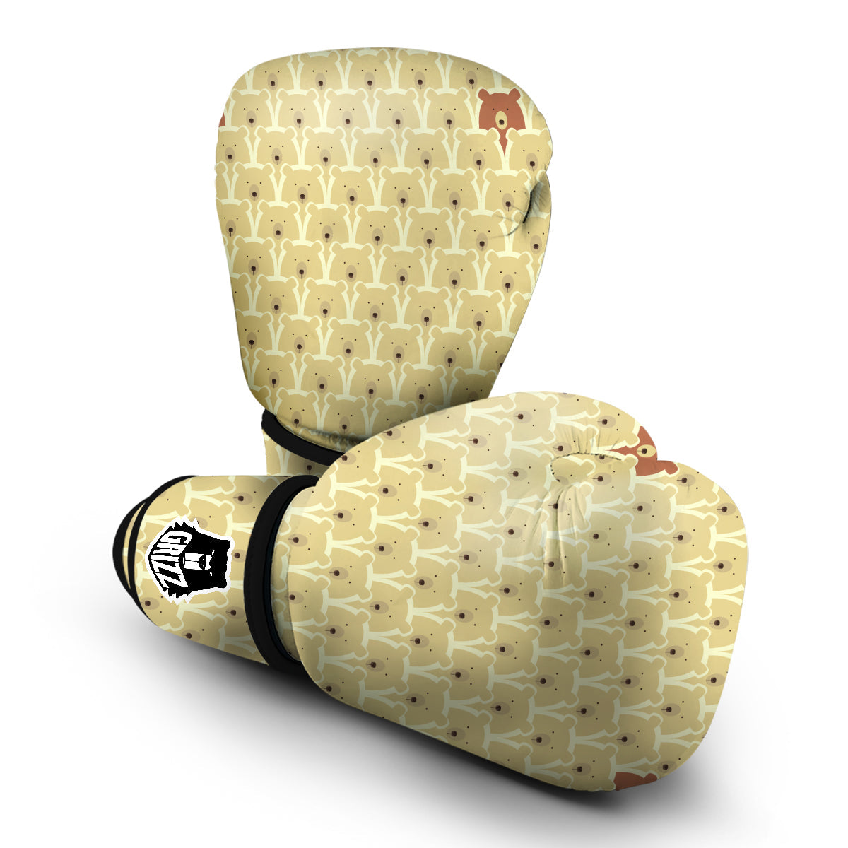 Teddy Bear Pattern Print Boxing Gloves-grizzshop