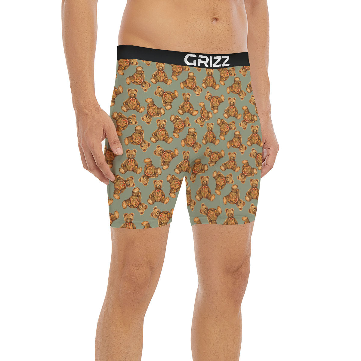 Teddy Bear Watercolor Print Pattern Boxer Briefs-grizzshop
