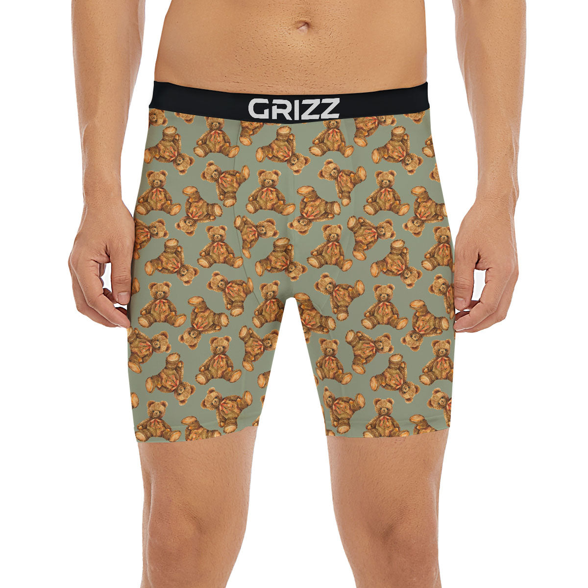 Teddy Bear Watercolor Print Pattern Boxer Briefs-grizzshop