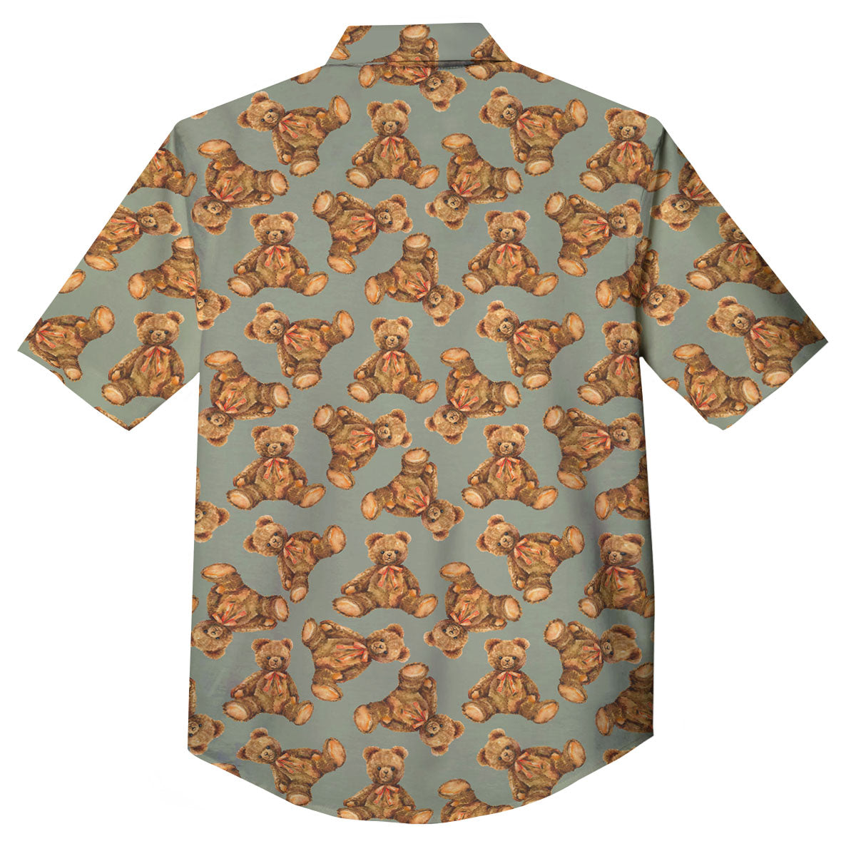 Teddy Bear Watercolor Print Pattern Button Up Shirt-grizzshop