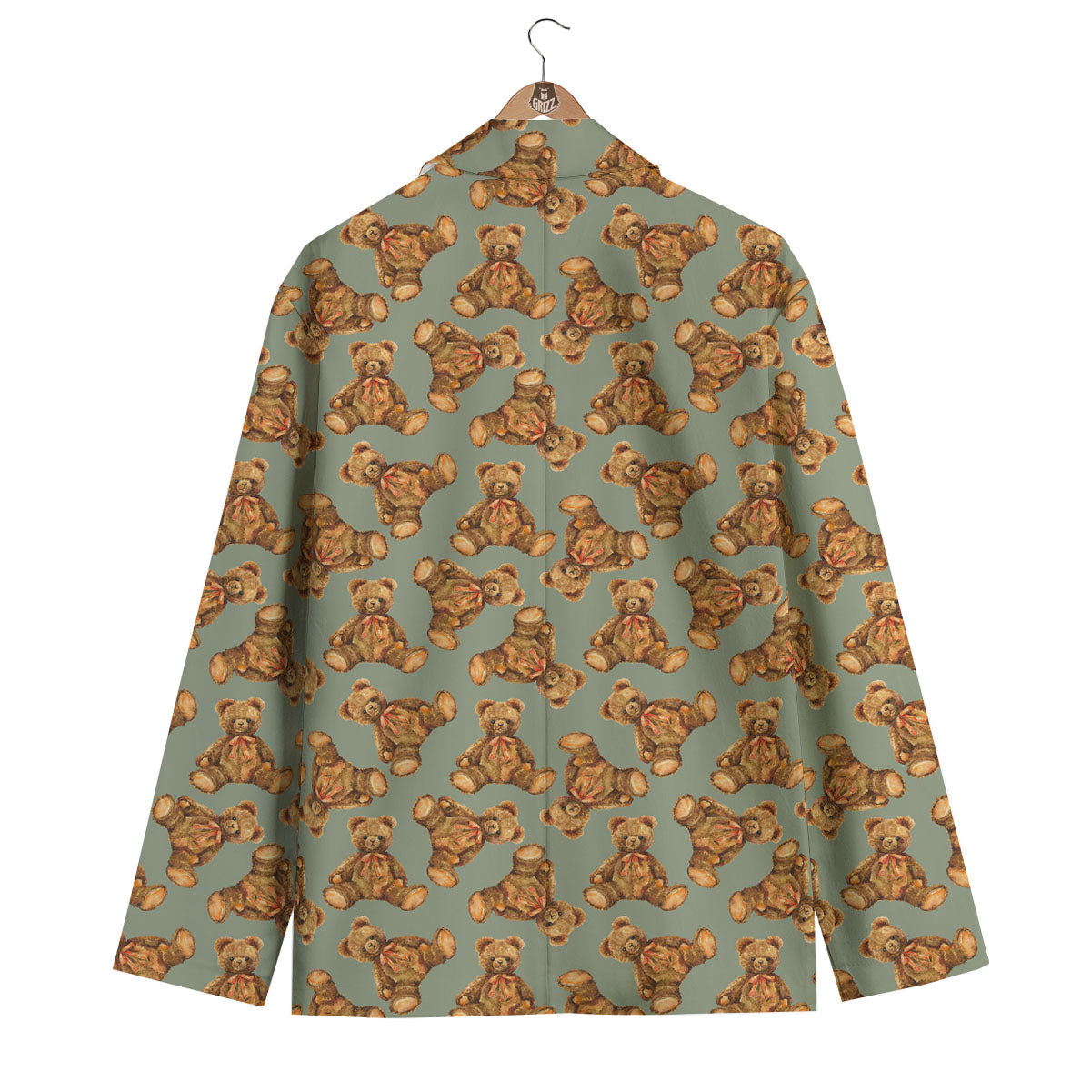 Teddy Bear Watercolor Print Pattern Men's Blazer-grizzshop