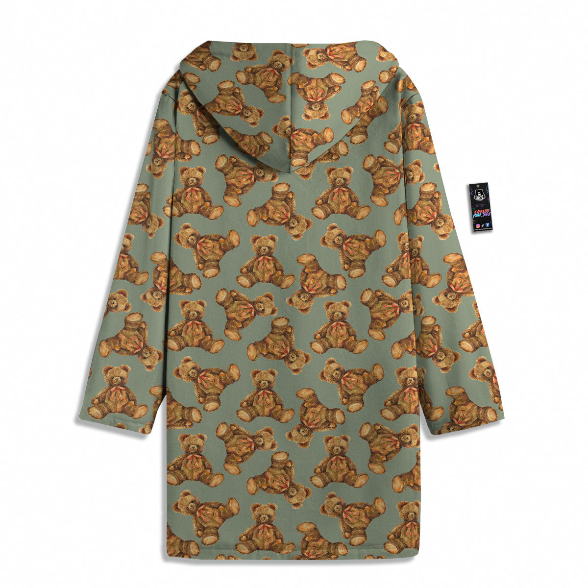 Teddy Bear Watercolor Print Pattern Men's Windbreaker Jacket-grizzshop