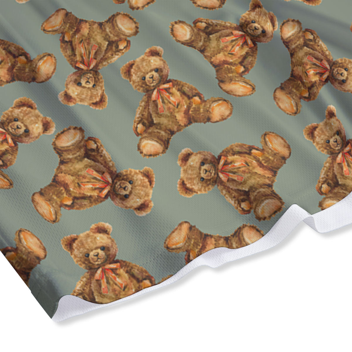 Teddy Bear Watercolor Print Pattern Mesh Shorts