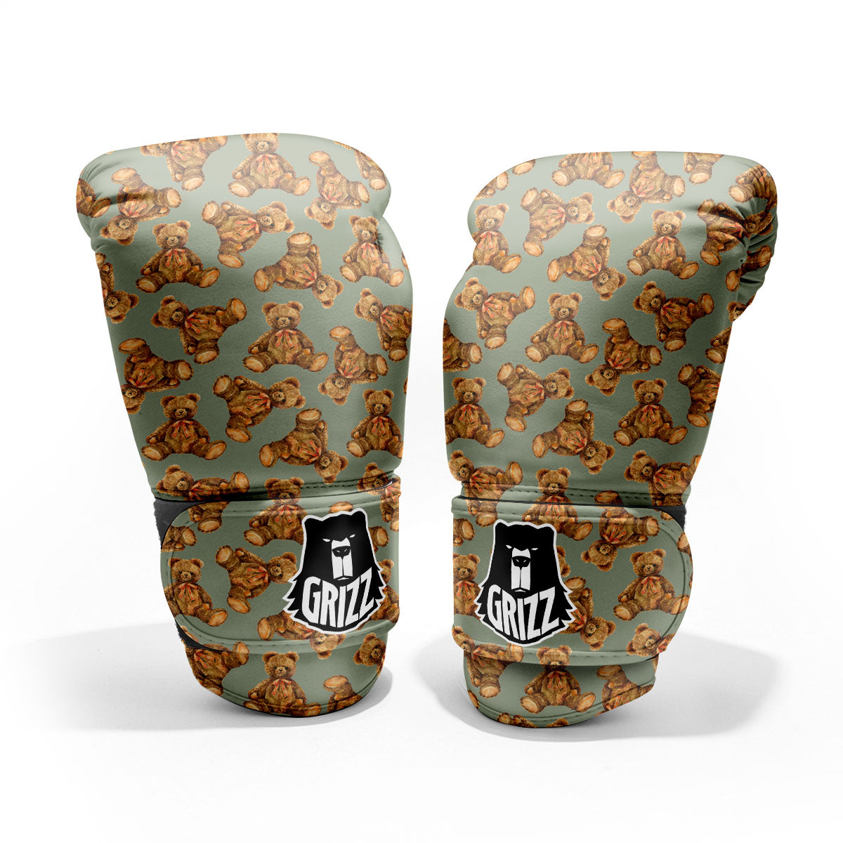 Teddy Bear Watercolor Print Pattern Pro Boxing Glove