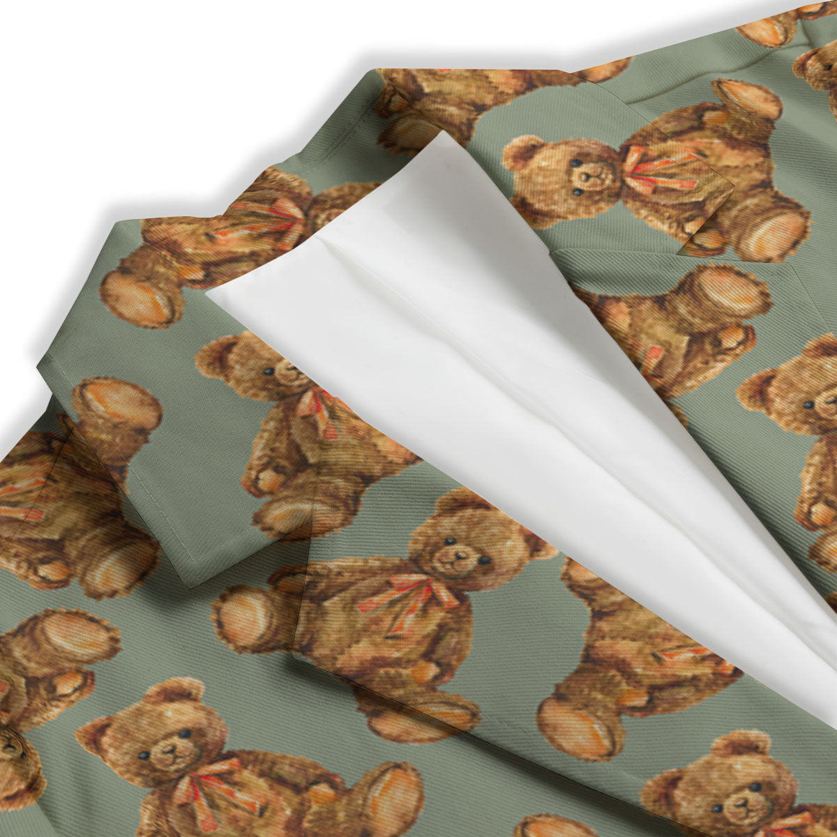 Teddy Bear Watercolor Print Pattern Women's Blazer-grizzshop
