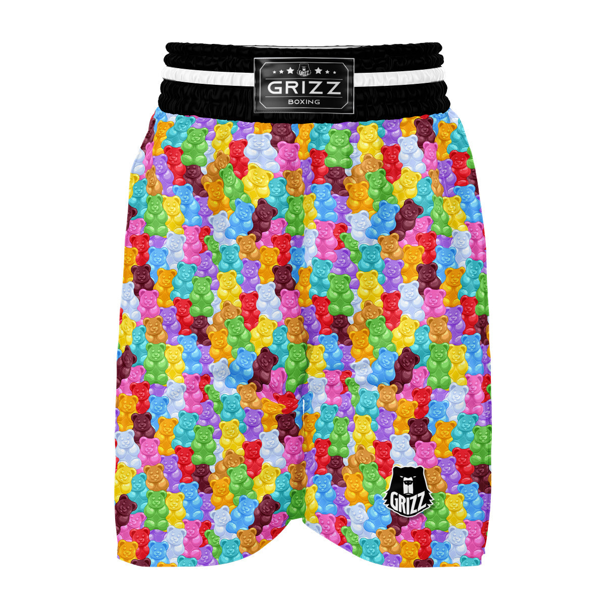 Teddy Gummy Bear Colorful Print Pattern Boxing Shorts-grizzshop