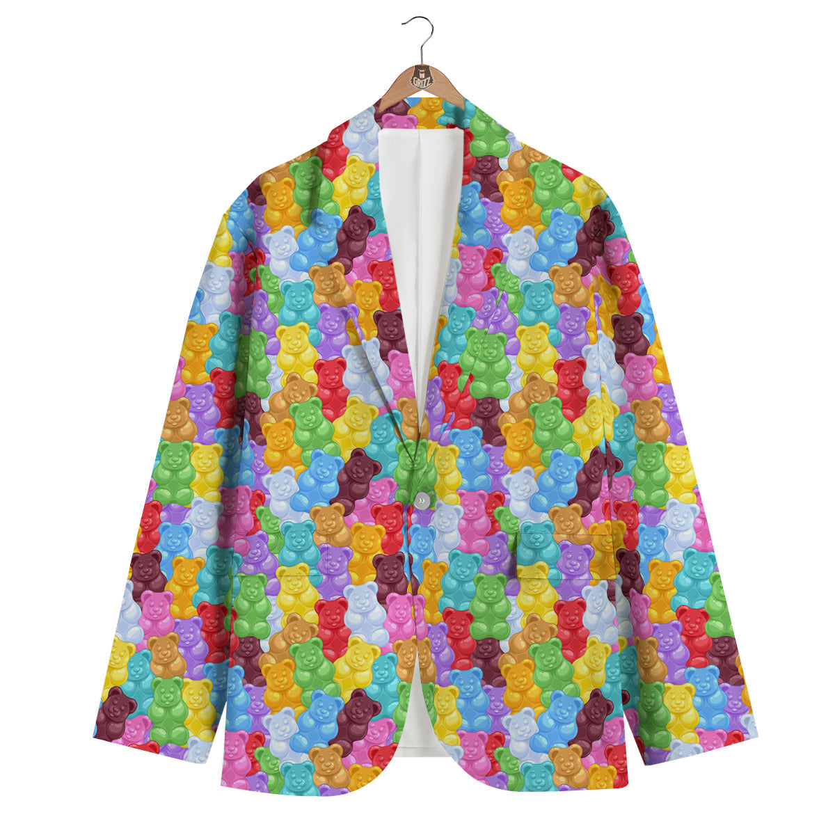 Teddy Gummy Bear Colorful Print Pattern Men's Blazer-grizzshop