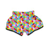 Teddy Gummy Bear Colorful Print Pattern Muay Thai Boxing Shorts-grizzshop