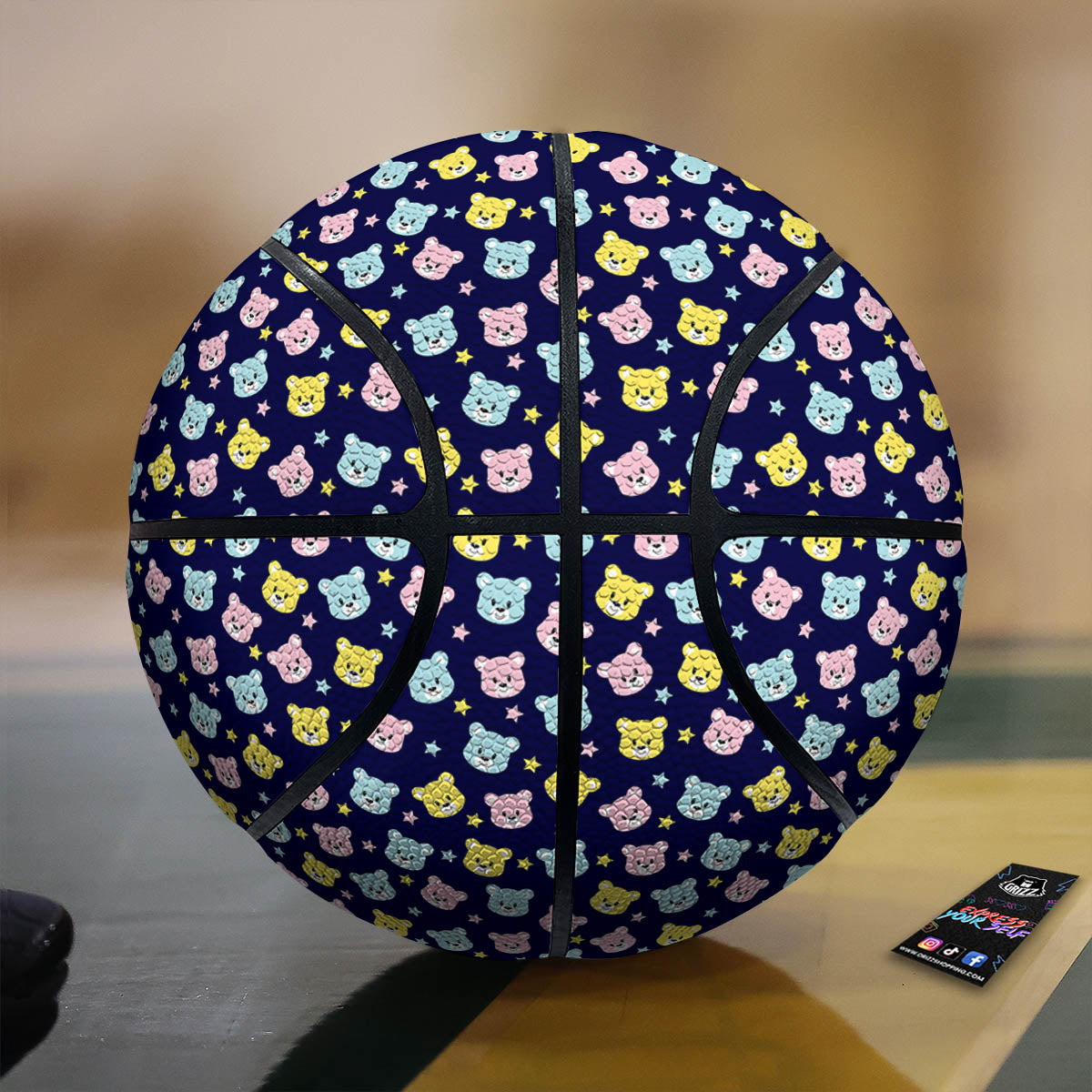 Teddy Bear Cartoon Print Pattern Basketball