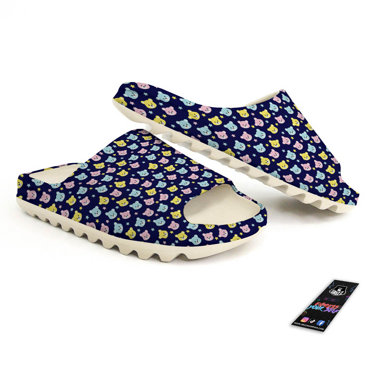 Teddy Bear Cartoon Print Pattern Sandals-grizzshop