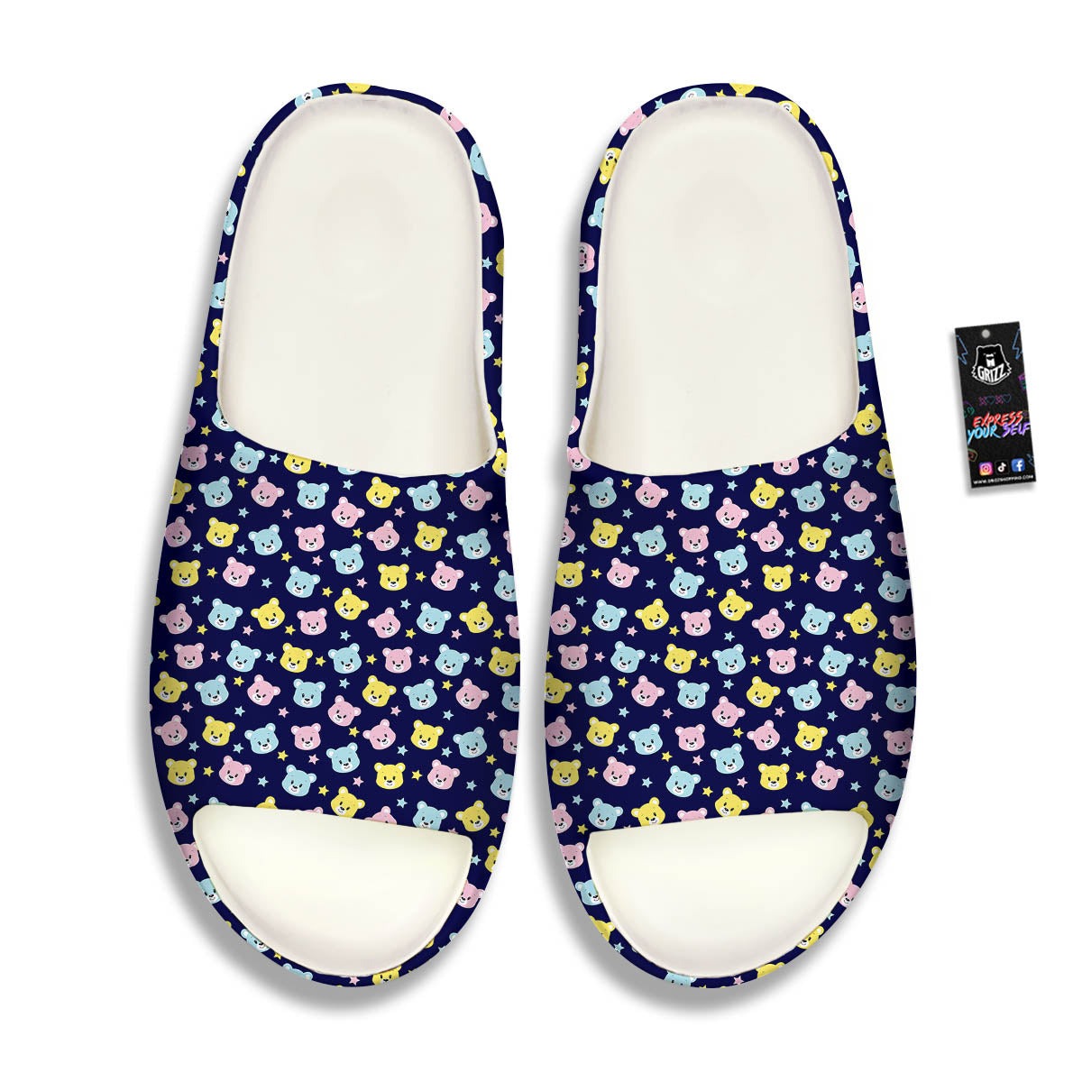 Teddy Bear Cartoon Print Pattern Sandals-grizzshop