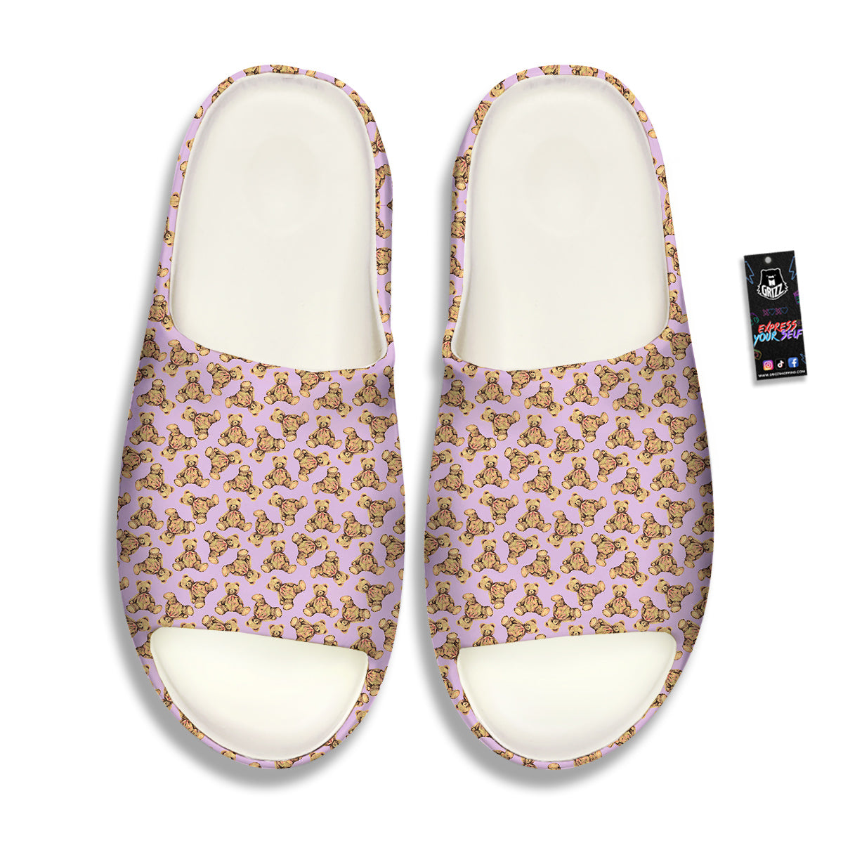 Teddy Bear Cute Print Pattern Sandals-grizzshop