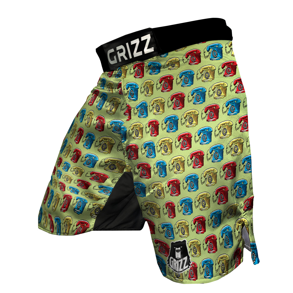 Telephone Hand Drawn Colorful Print Pattern MMA Shorts-grizzshop