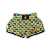 Telephone Hand Drawn Colorful Print Pattern Muay Thai Boxing Shorts-grizzshop