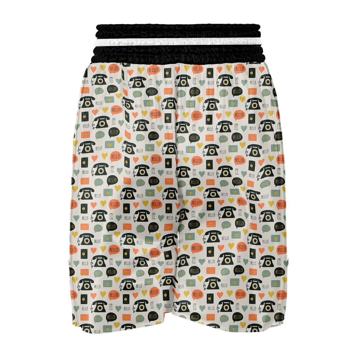 Telephone Hello Print Pattern Boxing Shorts-grizzshop