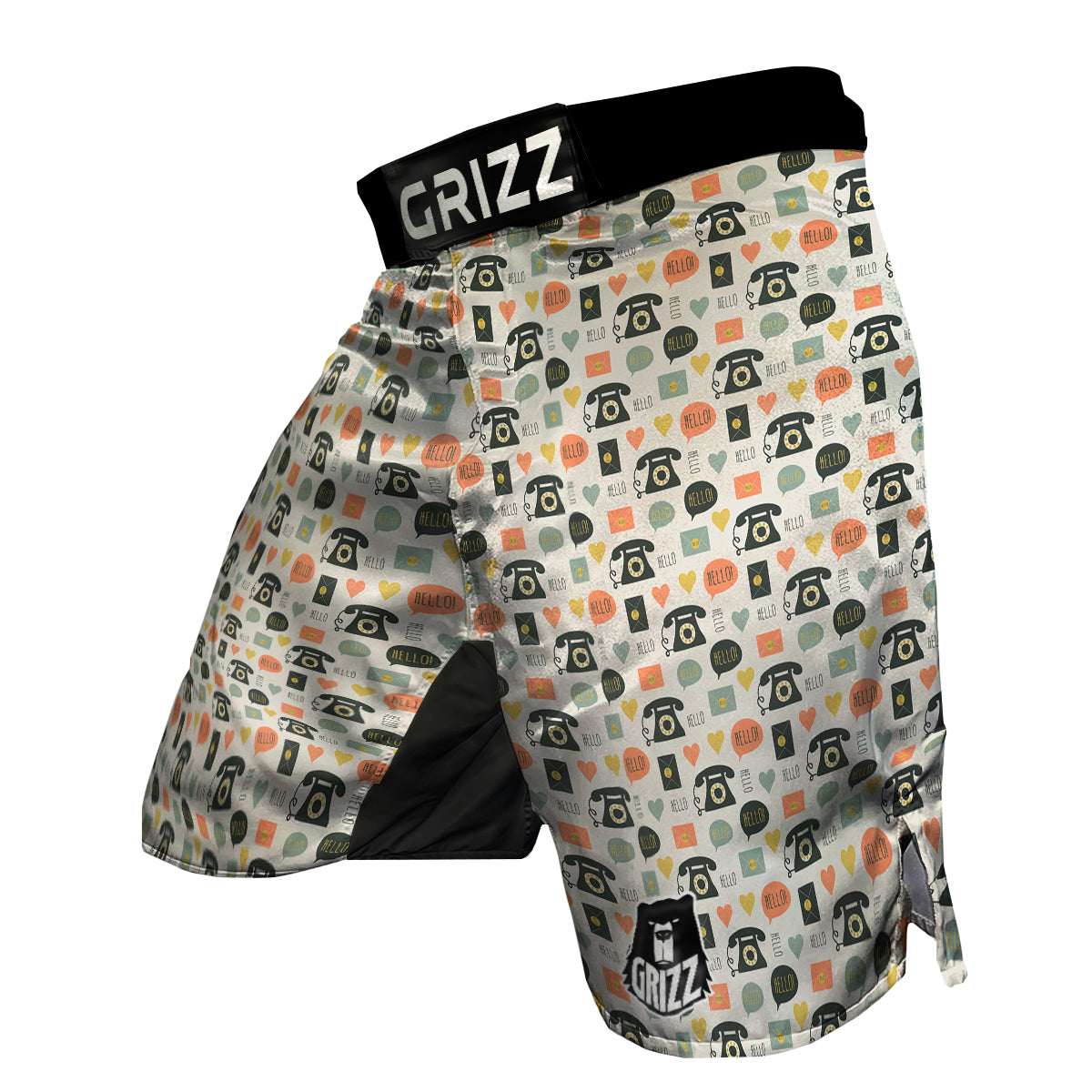 Telephone Hello Print Pattern MMA Shorts-grizzshop