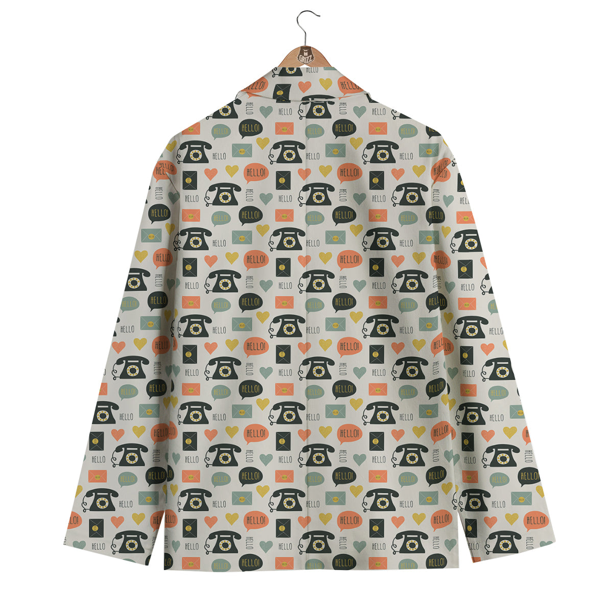 Telephone Hello Print Pattern Men's Blazer-grizzshop