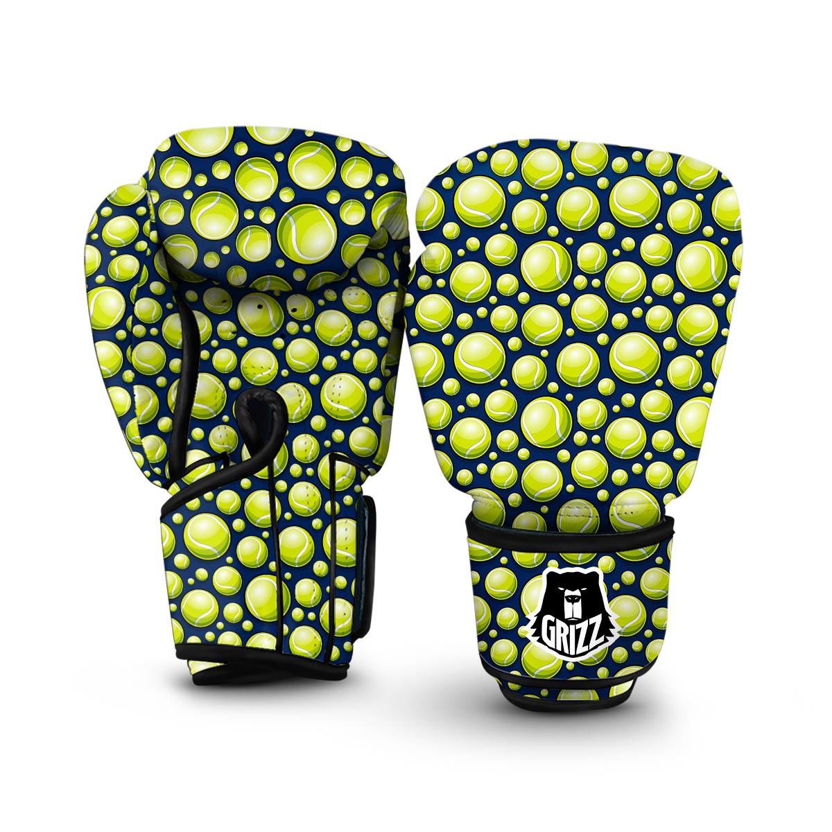 Tennis Ball Pattern Print Boxing Gloves-grizzshop