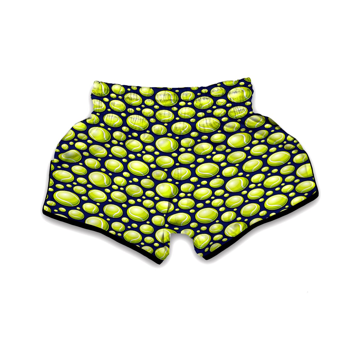 Tennis Ball Pattern Print Muay Thai Boxing Shorts-grizzshop