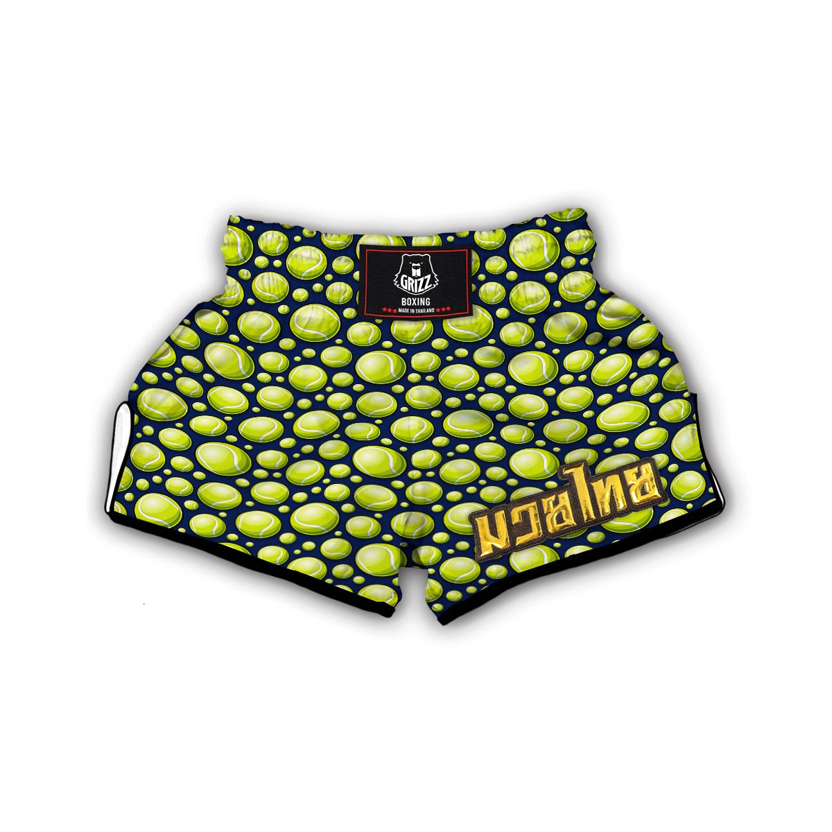 Tennis Ball Pattern Print Muay Thai Boxing Shorts-grizzshop