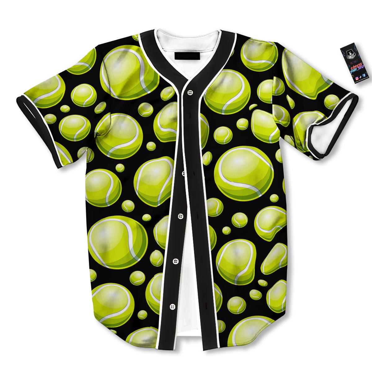 Tennis Balls Print Pattern Baseball Jersey-grizzshop
