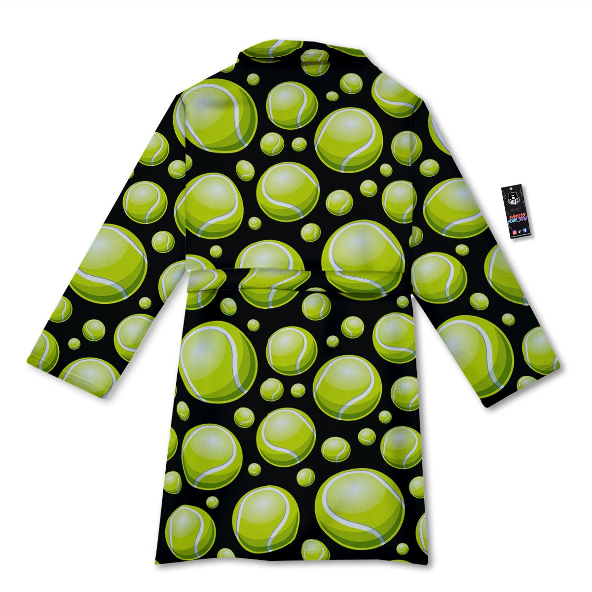 Tennis Balls Print Pattern Bathrobe-grizzshop