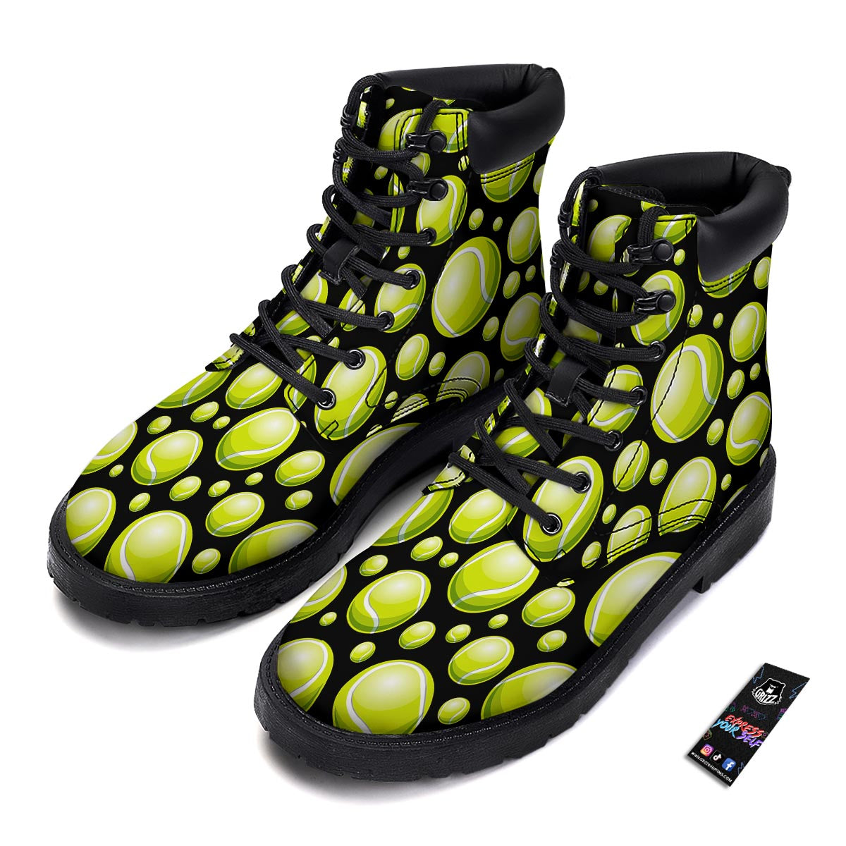 Tennis Balls Print Pattern Boots-grizzshop