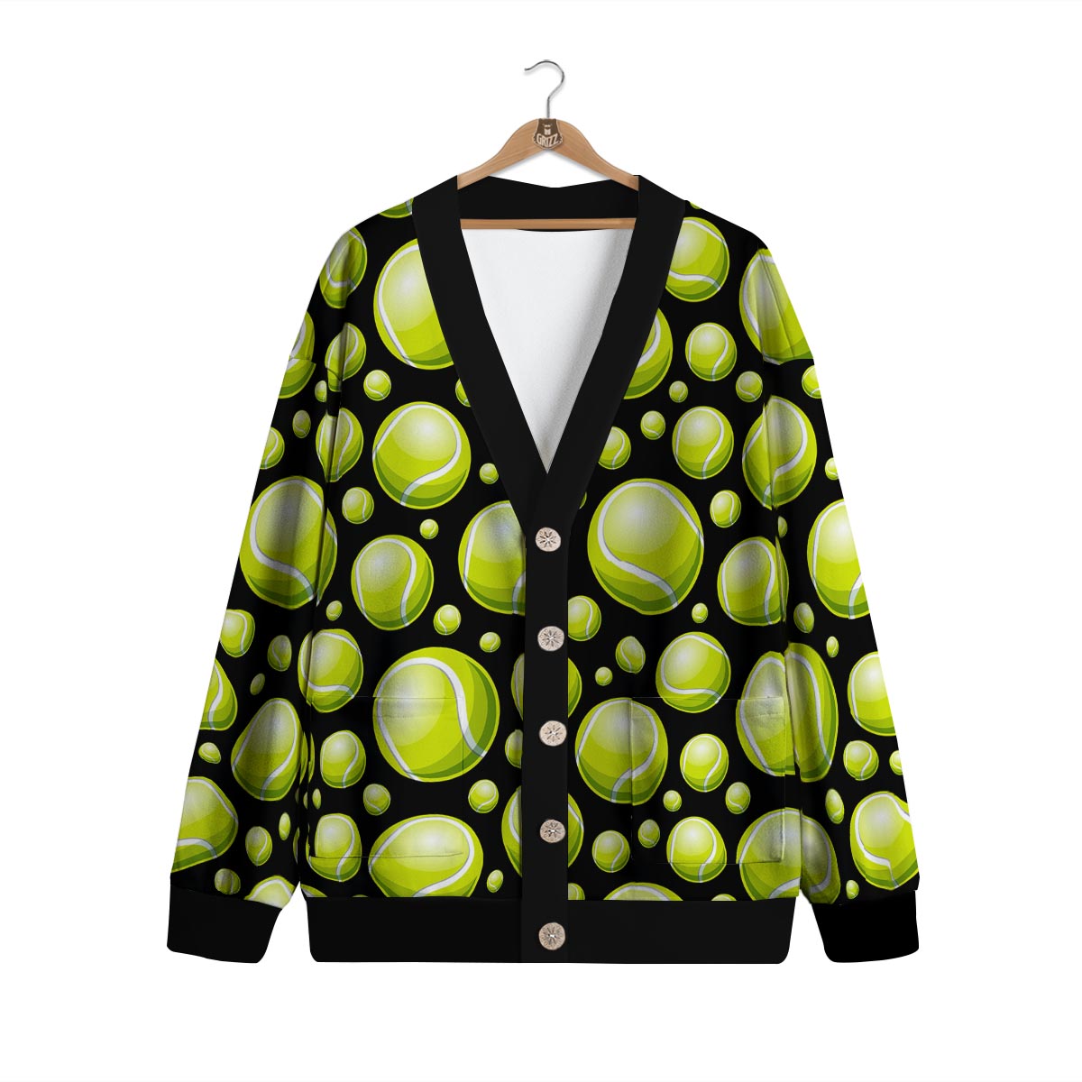 Tennis Balls Print Pattern Cardigan-grizzshop