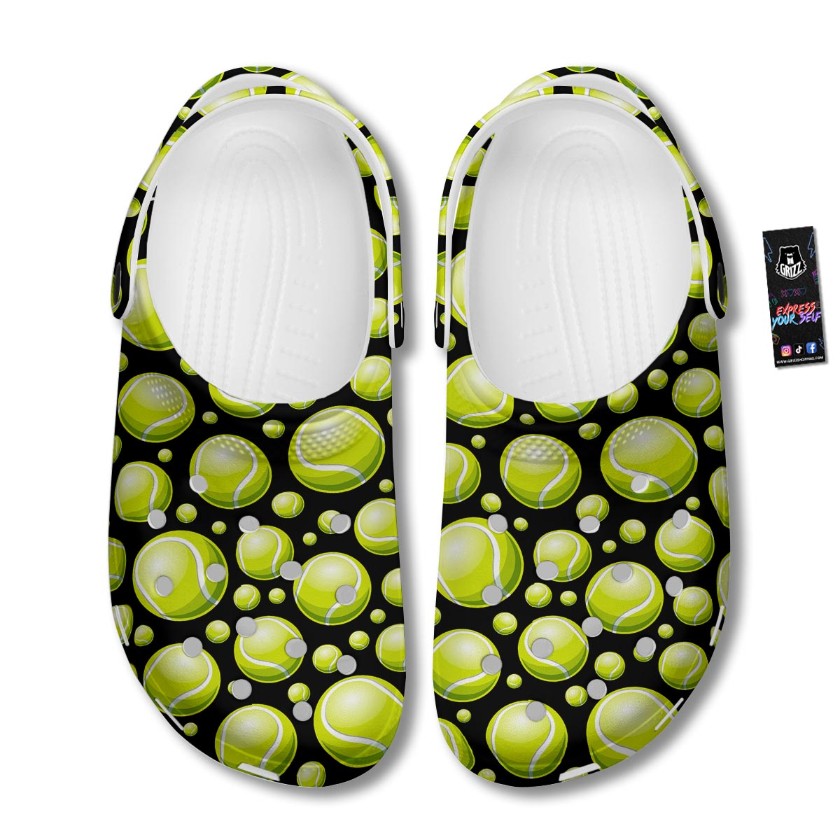 Tennis Balls Print Pattern Clog-grizzshop