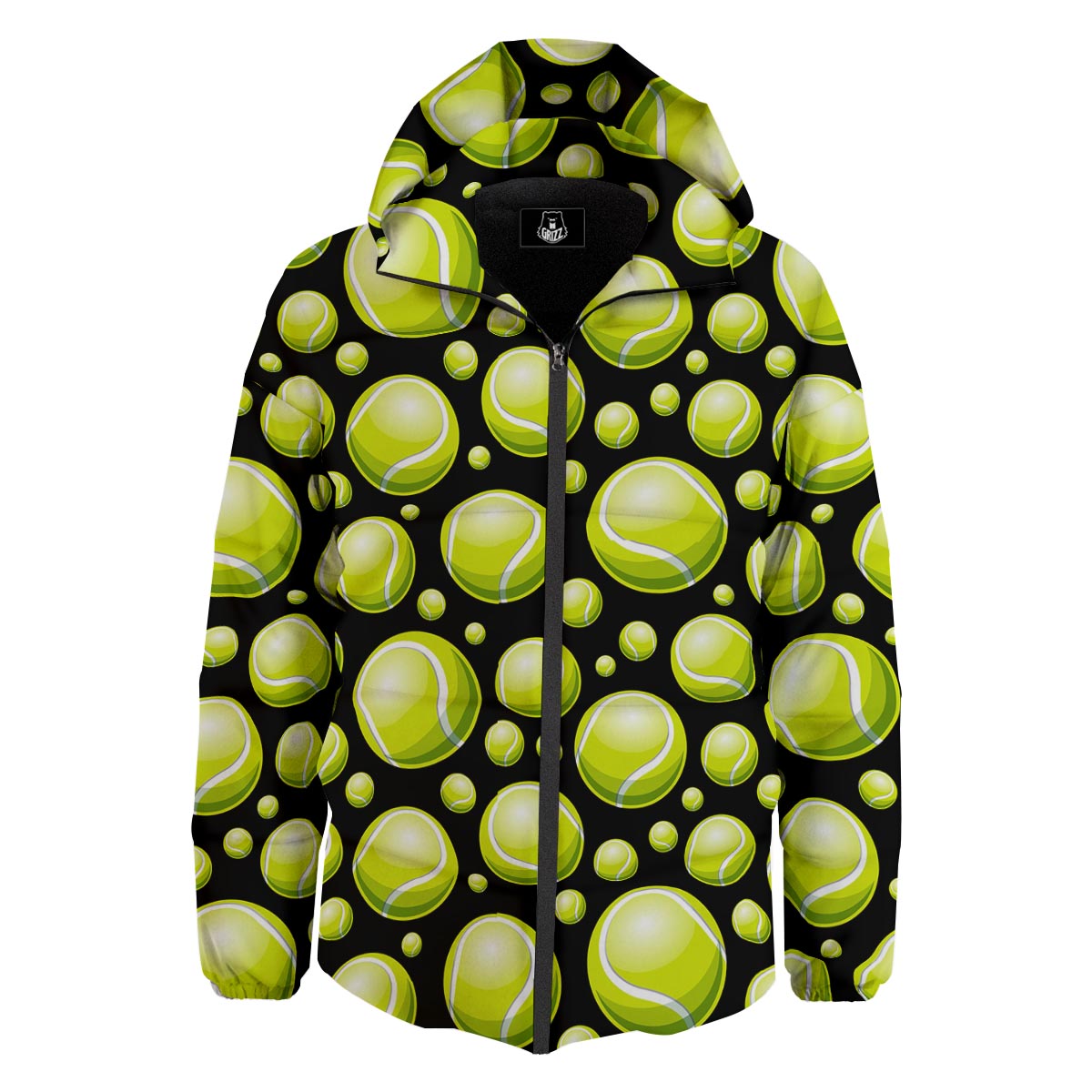 Tennis Balls Print Pattern Down Jacket-grizzshop