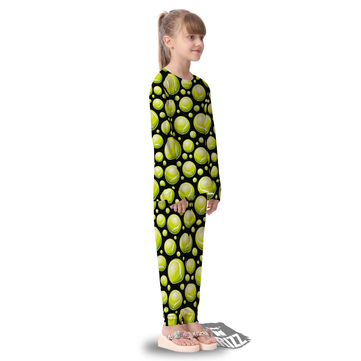 Tennis Balls Print Pattern Kid's Pajamas-grizzshop