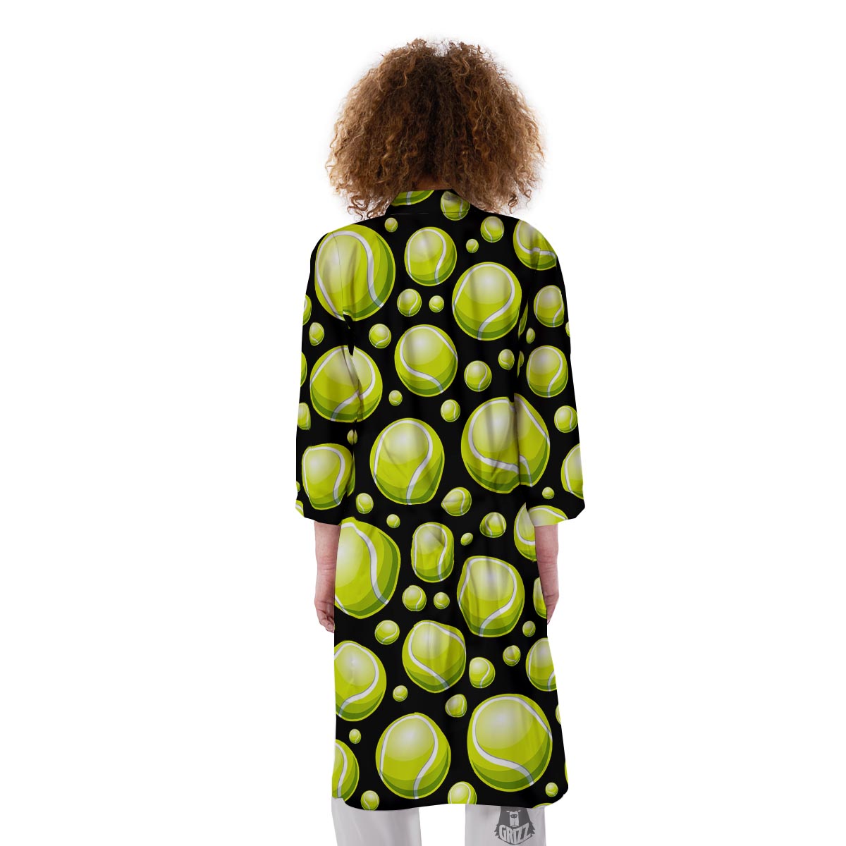 Tennis Balls Print Pattern Kimono-grizzshop