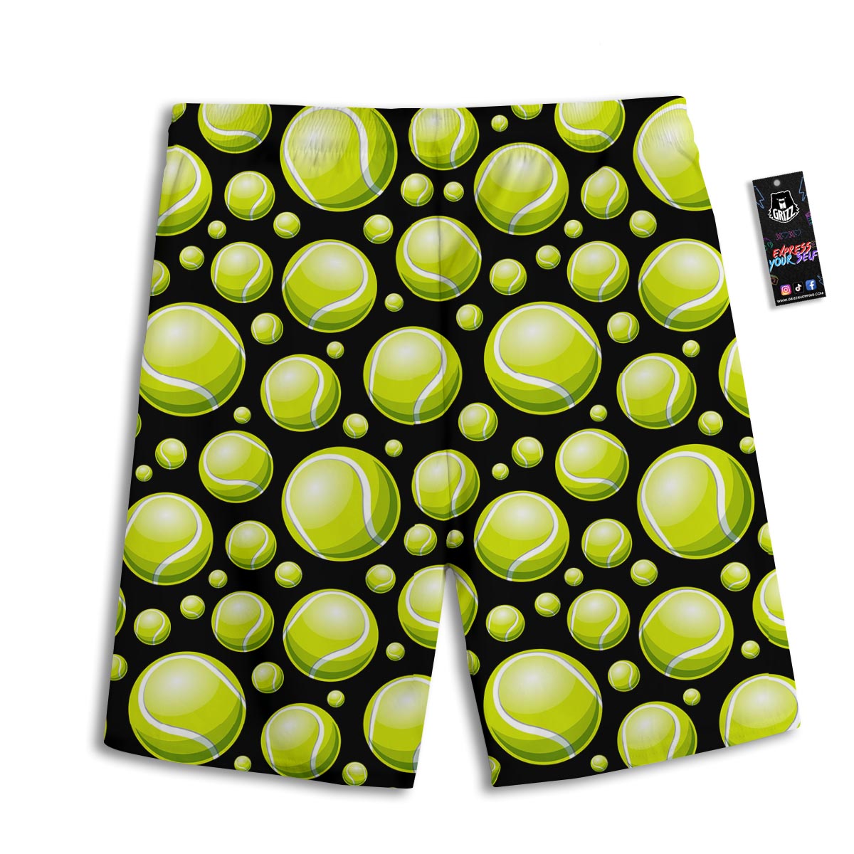 Tennis Balls Print Pattern Men's Athletic Shorts