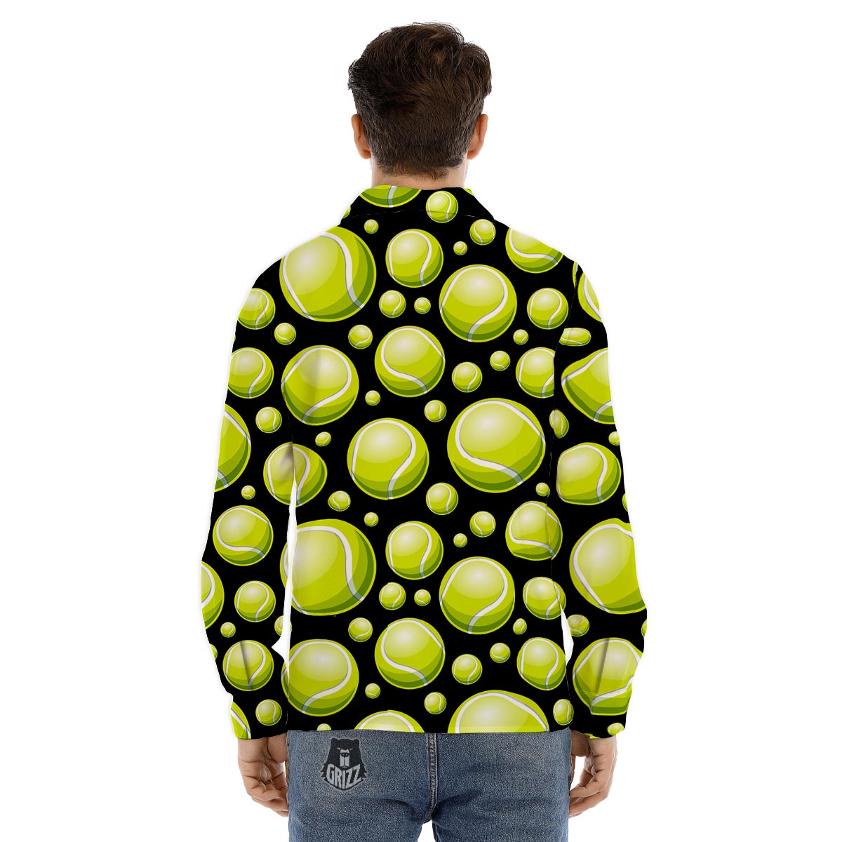 Tennis Balls Print Pattern Men's Dress Shirts-grizzshop