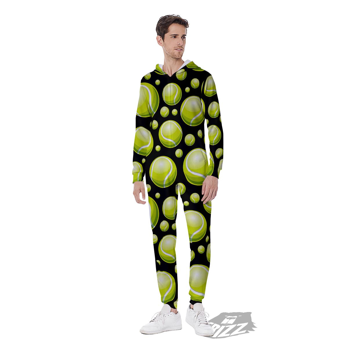 Tennis Balls Print Pattern Men's Jumpsuit-grizzshop