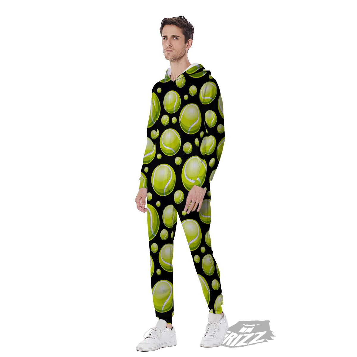 Tennis Balls Print Pattern Men's Jumpsuit-grizzshop